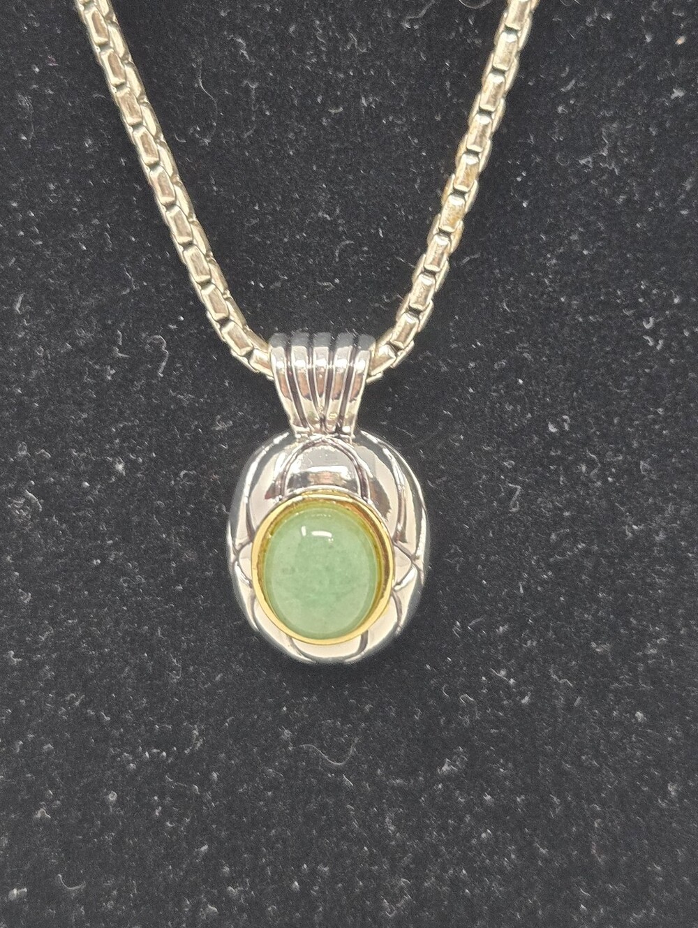 VINTAGE SIGNED ROMAN DEMI PARURE SILVER NECKLACE EARRINGS GREEN STONE JEWELRY